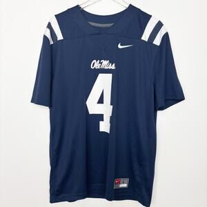 Nike Dri-Fit Men's Ole Miss Judkins #4 Blue Football Jersey L